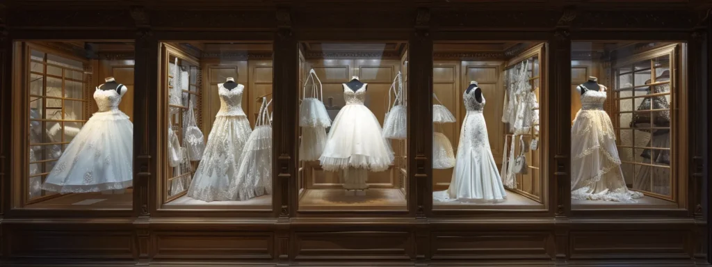 a beautifully arranged bridal boutique display showcases elegant, handcrafted wedding dresses, radiating sophistication and luxury, inviting brides to appreciate the intricate craftsmanship and quality materials that define each gown. - Scarlet Poppy Bridal Boutique - Scarlet Poppy Bridal Boutique a Beautifully Arranged Bridal Boutique Display Showcases Elegant, Handcrafted Wedding Dresses, Radiating Sophistication and Luxury, Inviting Brides to Appreciate the Intricate Craftsmanship and Quality Materials That Define Each Gown. - Scarlet Poppy Bridal Boutique - Scarlet Poppy Bridal Boutique