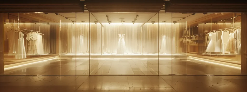 a Beautifully Lit Bridal Boutique Showcases an Elegant Array of Wedding Dresses, Highlighting the Contrast Between Luxurious, High-end Designs and Stylish, Affordable Options, Inviting Brides to Thoughtfully Assess Their Investment Choices. - Scarlet Poppy Bridal Boutique - Scarlet Poppy Bridal Boutique
