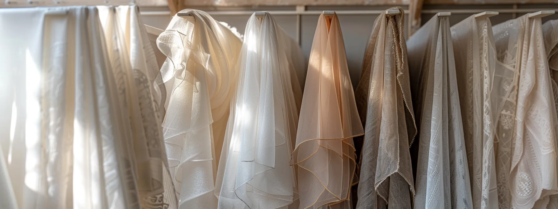 a Breathtaking Display of Organic Bridal Fabrics Elegantly Draped Under Soft, Natural Lighting, Showcasing Intricate Textures and Earthy Tones That Highlight the Beauty of Sustainable Design. - Scarlet Poppy Bridal Boutique - Scarlet Poppy Bridal Boutique