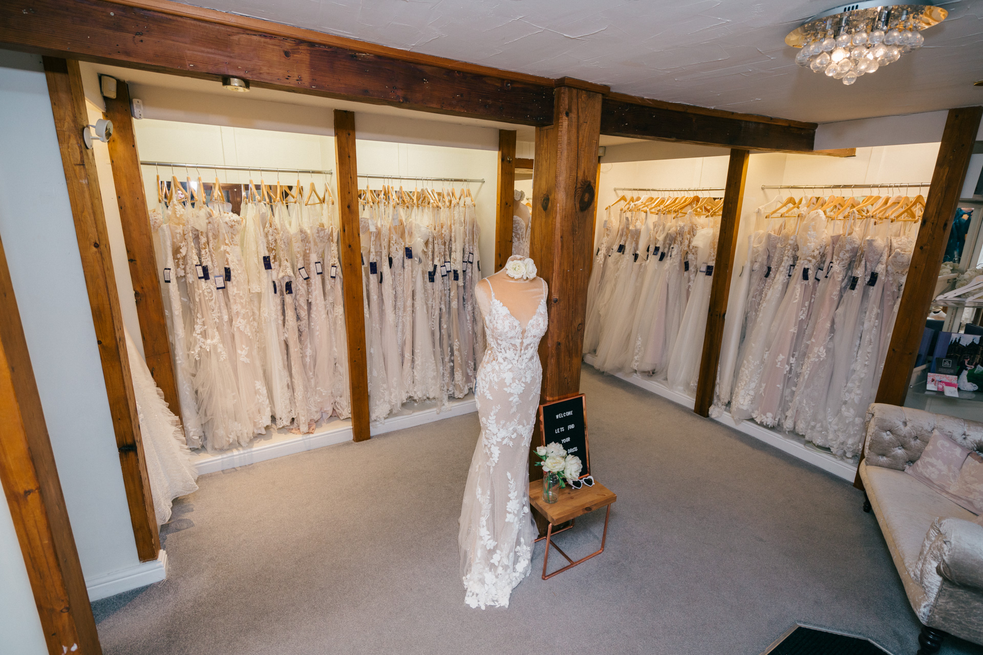 Inside the Scarlet Poppy bridal boutique in Pudsey